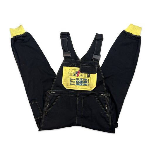VTG 1980s TEAM SUZUKI MOTORCYCLE RACING MECHANIC COTTON DUNGAREES JAPANESE 36”W
