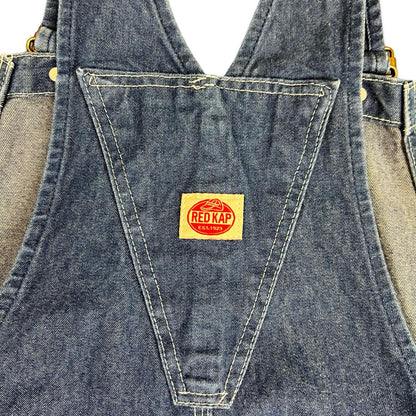 VTG USA RED KAP INDIGO DENIM DUNGAREES AMERICAN WORKWEAR ROCKABILLY 28W 32L