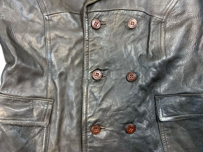 VTG 1970s MENS SOFT BROWN LEATHER JACKET COAT BLAZER S 38”