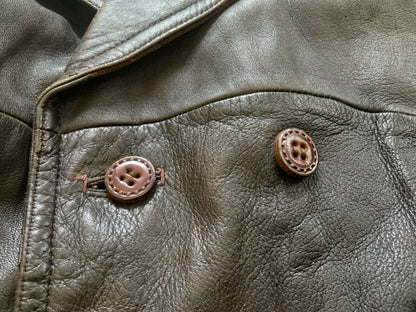 VTG 1970s MENS SOFT BROWN LEATHER JACKET COAT BLAZER S 38”