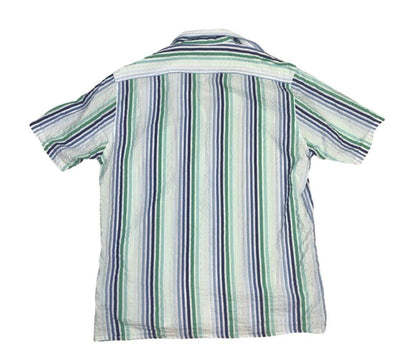 VINTAGE 90s 00s YSL STRIPED SHIRT WHITE GREEN BLUE SIZE LARGE