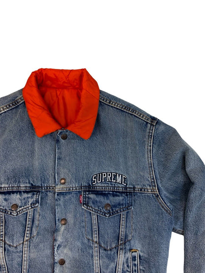 SUPREME LEVIS QUILTED REVERSIBLE DENIM TRUCKER JACKET SIZE S M