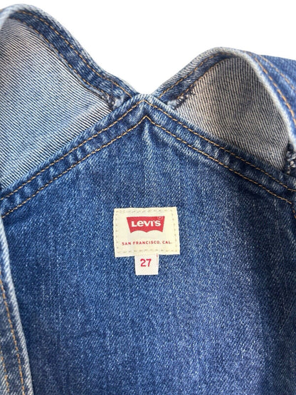 VTG LEVIS ORANGE TAB DENIM DUNGAREES OVERALLS POCKETS ZIP 27W 26L