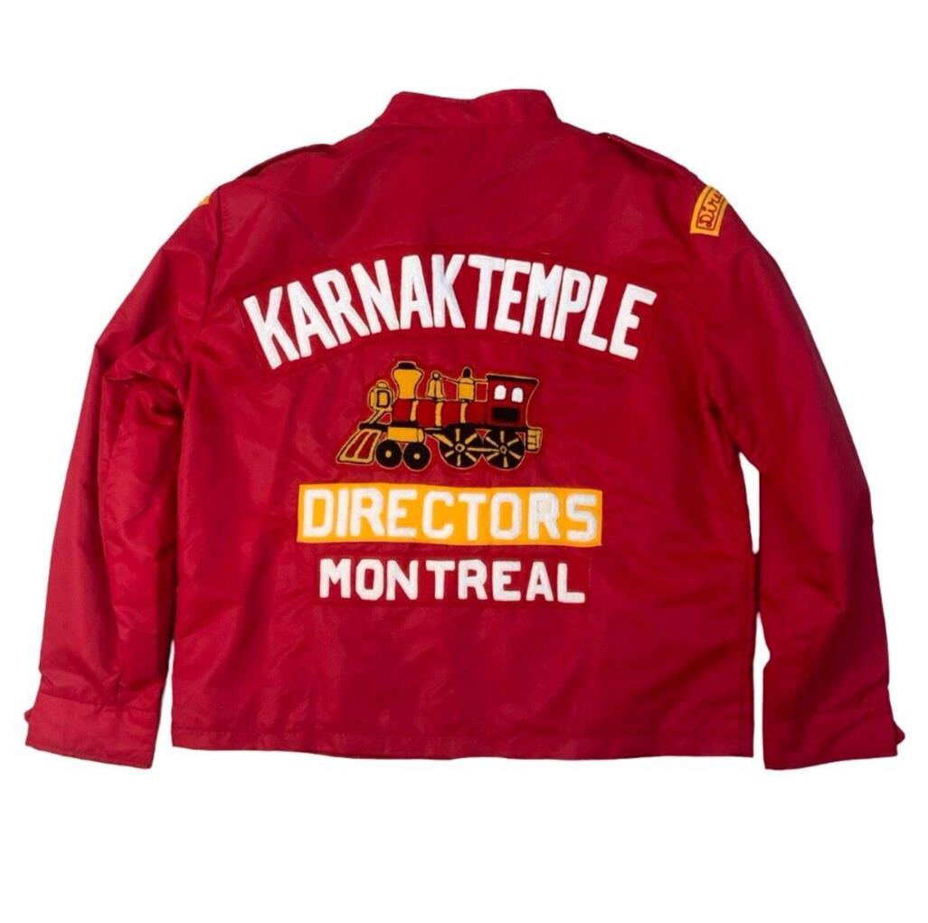 VTG 1970s SHRINE CLUB SHRINERS JACKET MARCEL DIRECTORS MONTREAL CHENILLE XXL 50”
