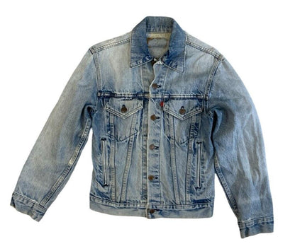 VTG 80s LEVIS RED TAB TYPE 3 TRUCKER DENIM JACKET ROCKABILLY MOD SKINS XS 34