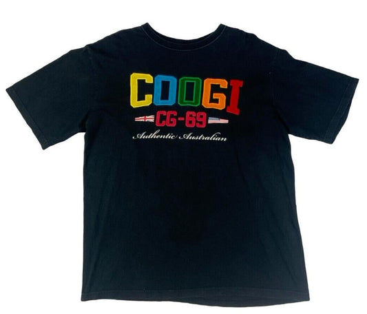 VINTAGE 90s 00s COOGI SHORT SLEEVE T-SHIRT BLACK EXTRA LARGE