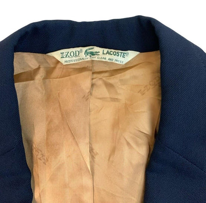 VINTAGE 1980s LACOSTE IZOD BLAZER NAVY BLUE SIZE 38R M