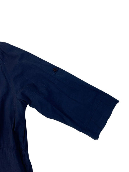BURBERRY 3/4 SLEEVE NAVY BLUE SHIRT BLOUSE SIZE S