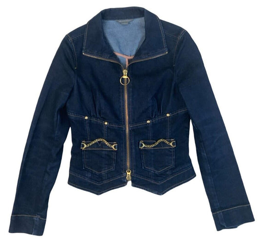 VINTAGE Y2K ARMANI EXCHANGE DENIM JACKET DARK BLUE NAVY SIZE SMALL