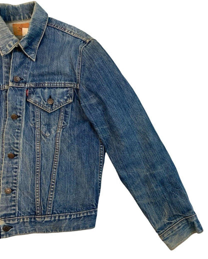 RARE VTG 70s USA MADE LEVIS RED TAB TYPE 3 TRUCKER DENIM JACKET MOD SKINS S 36”