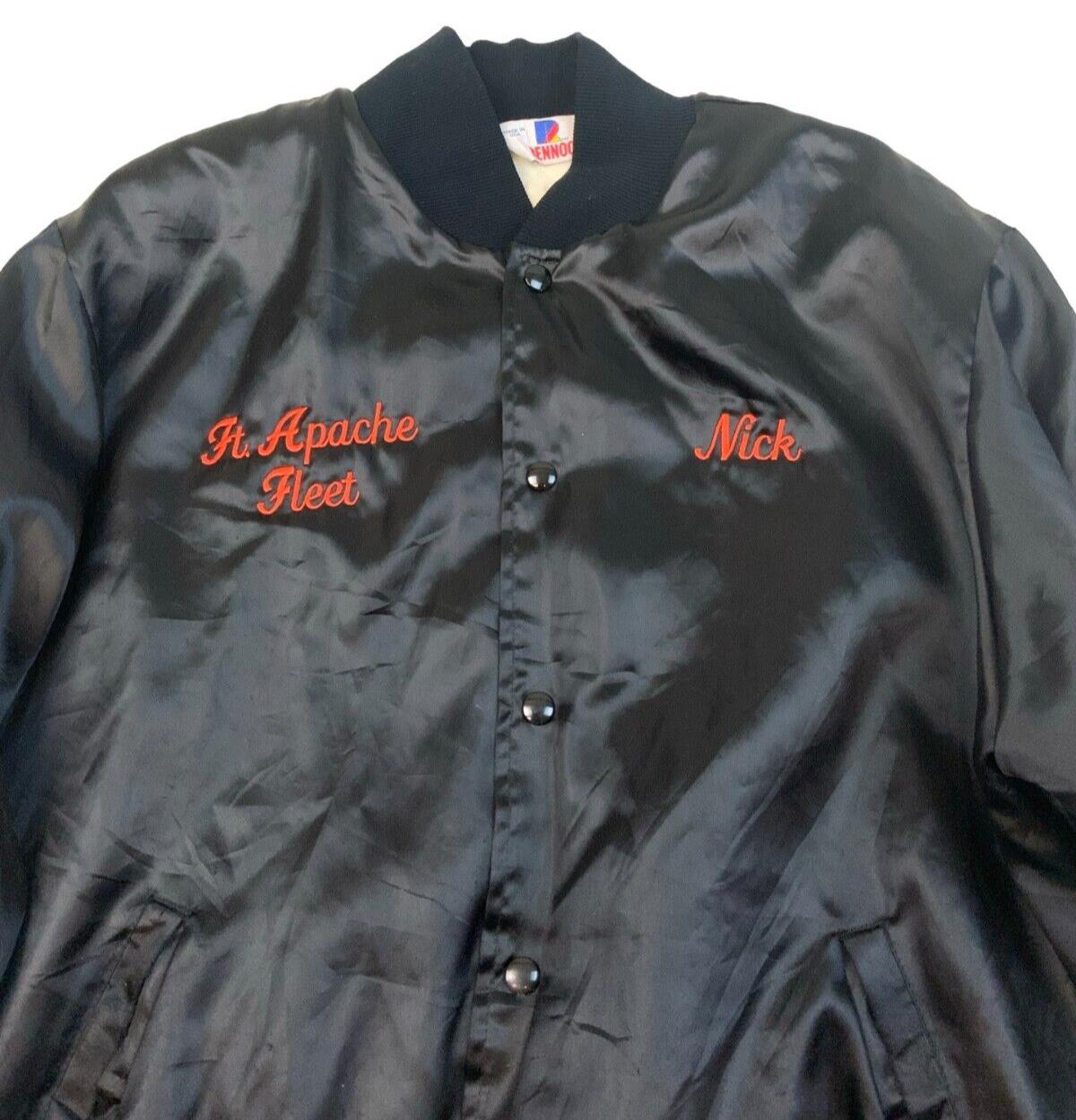 VTG USA WORKWEAR RENNOC TRUCKER LINED NYLON JACKET FT APACHE CASA REDI MIX L 44