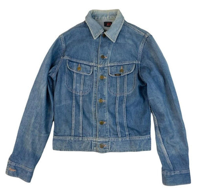 VTG 60s-EARLY 70s USA LEE RIDERS SANFORIZED DENIM JACKET COWBOY TRUCKER XS 34
