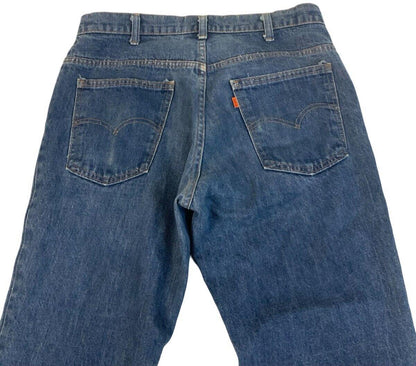 VTG 70s US LEVIS ORANGE TAB MENS FLARES FLARED JEANS HIPPY NORTHERN SOUL 35W 32L