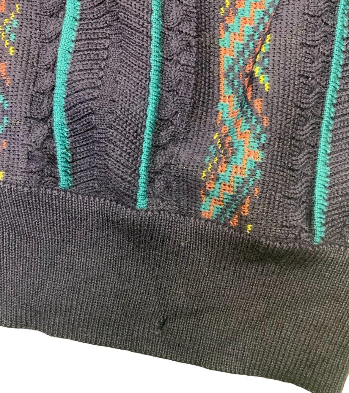 VTG 90s YVES SAINT LAURENT PURPLE BLUE V NECK CARDIGAN SIZE L