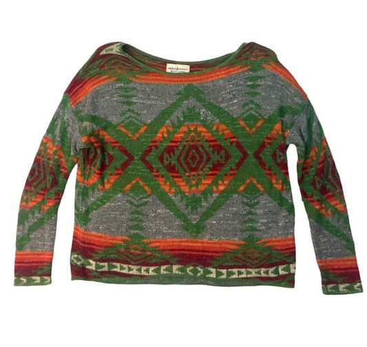 LADIES RALPH LAUREN DENIM & SUPPLY AZTEC CHIMAYO KNIT JUMPER SWEATER 42”