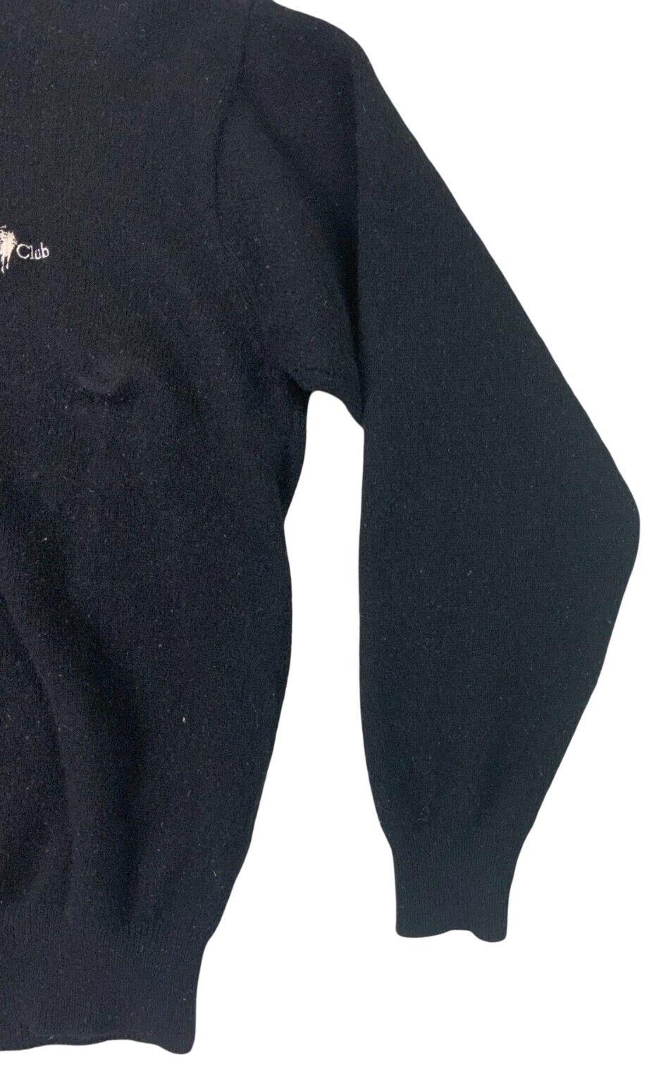 POLO CLUB RALPH LAUREN BLACK ROLL NECK KNIT JUMPER SIZE M