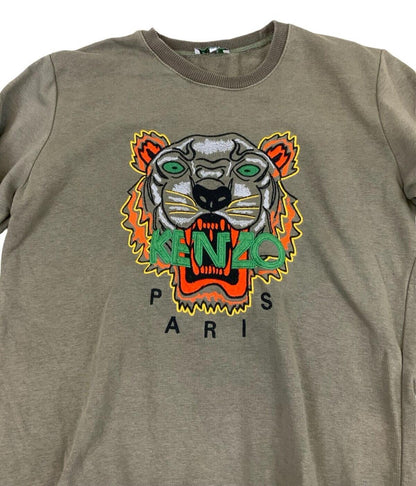 KENZO GRAPHIC LOGO KHAKI GREEN CREW NECK SWEATSHIRT SIZE L