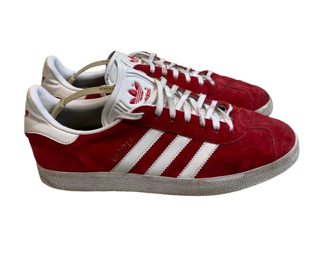 ADIDAS ORIGINALS RED WHITE GAZELLE SIZE UK 8