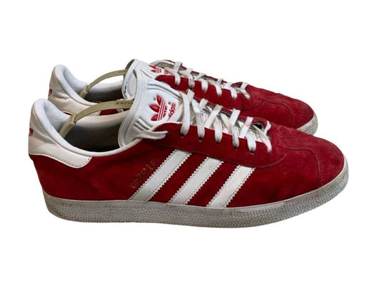 ADIDAS ORIGINALS RED WHITE GAZELLE SIZE UK 8