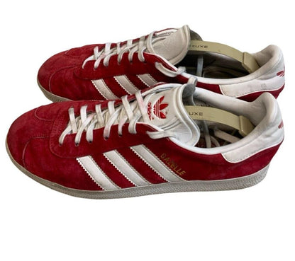 ADIDAS ORIGINALS RED WHITE GAZELLE SIZE UK 8