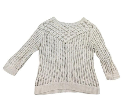 VTG Y2K DIESEL LOOSE KNIT CROCHET WHITE JUMPER SIZE M