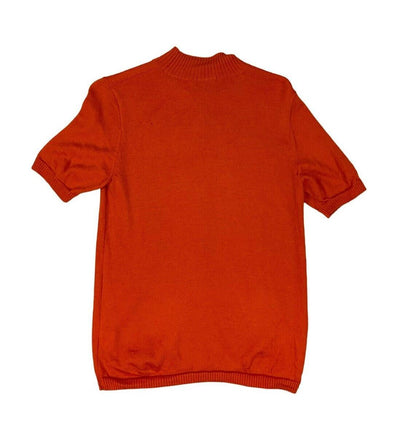 BURBERRY BRIGHT ORANGE KNITTED HIGH NECK TOP SIZE S