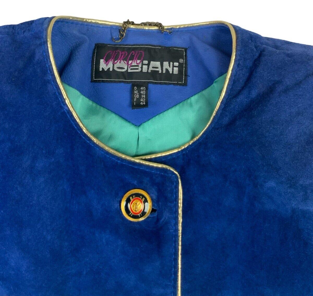 VTG 80s GIORGIO MOBIANI SUEDE BUTTON UP STAR JACKET SIZE UK 12 M L