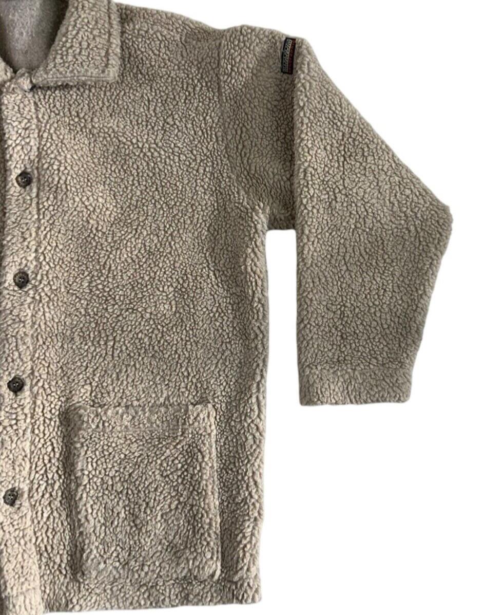 VTG 00s NAPAPIJRI BUTTON UP COLLARED BEIGE FLEECE SIZE M
