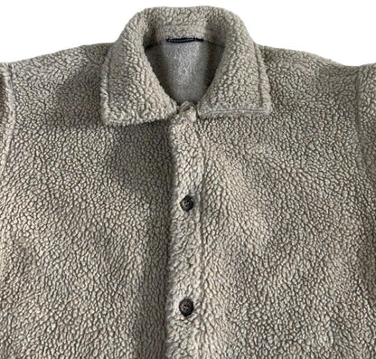 VTG 00s NAPAPIJRI BUTTON UP COLLARED BEIGE FLEECE SIZE M