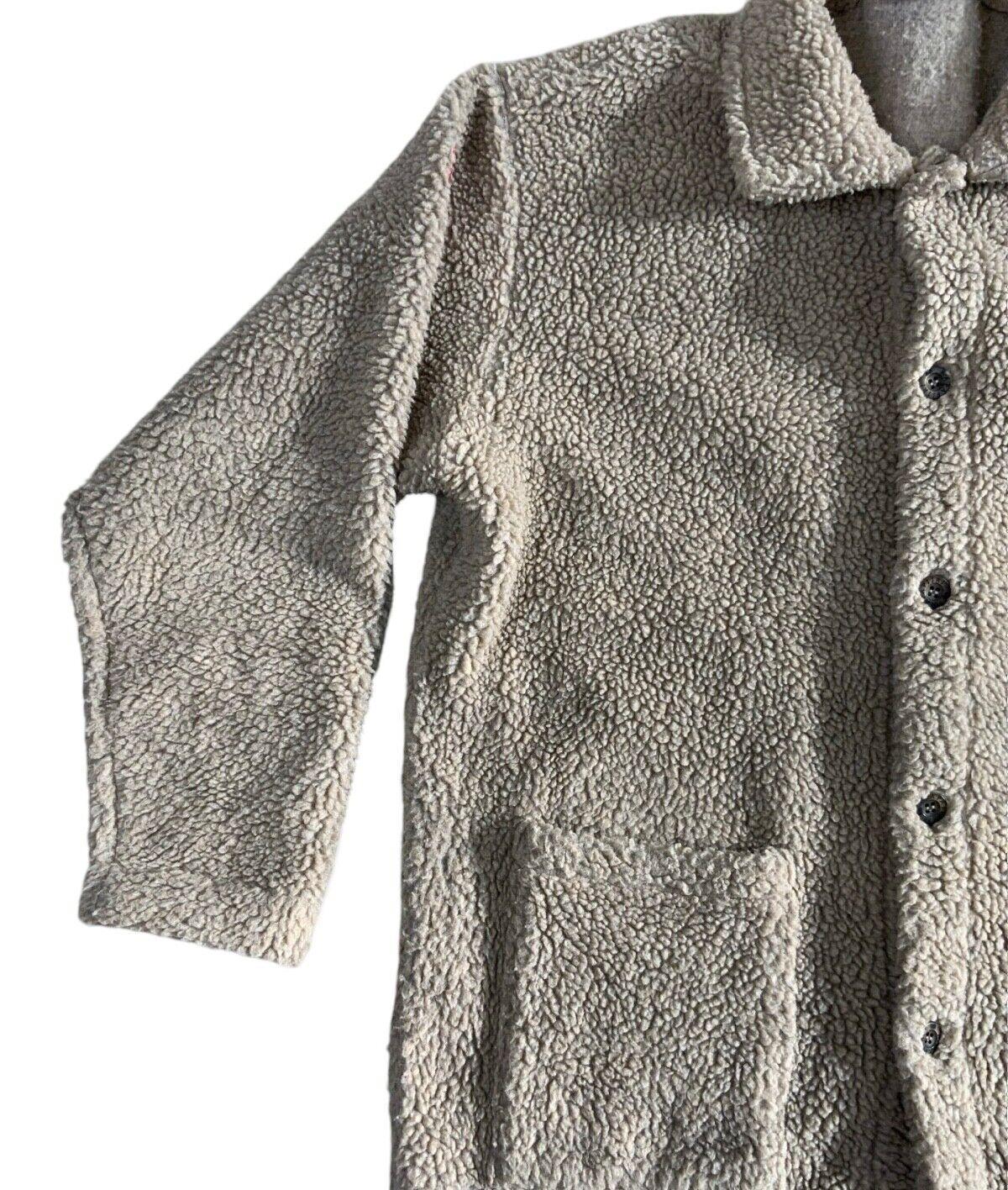 VTG 00s NAPAPIJRI BUTTON UP COLLARED BEIGE FLEECE SIZE M