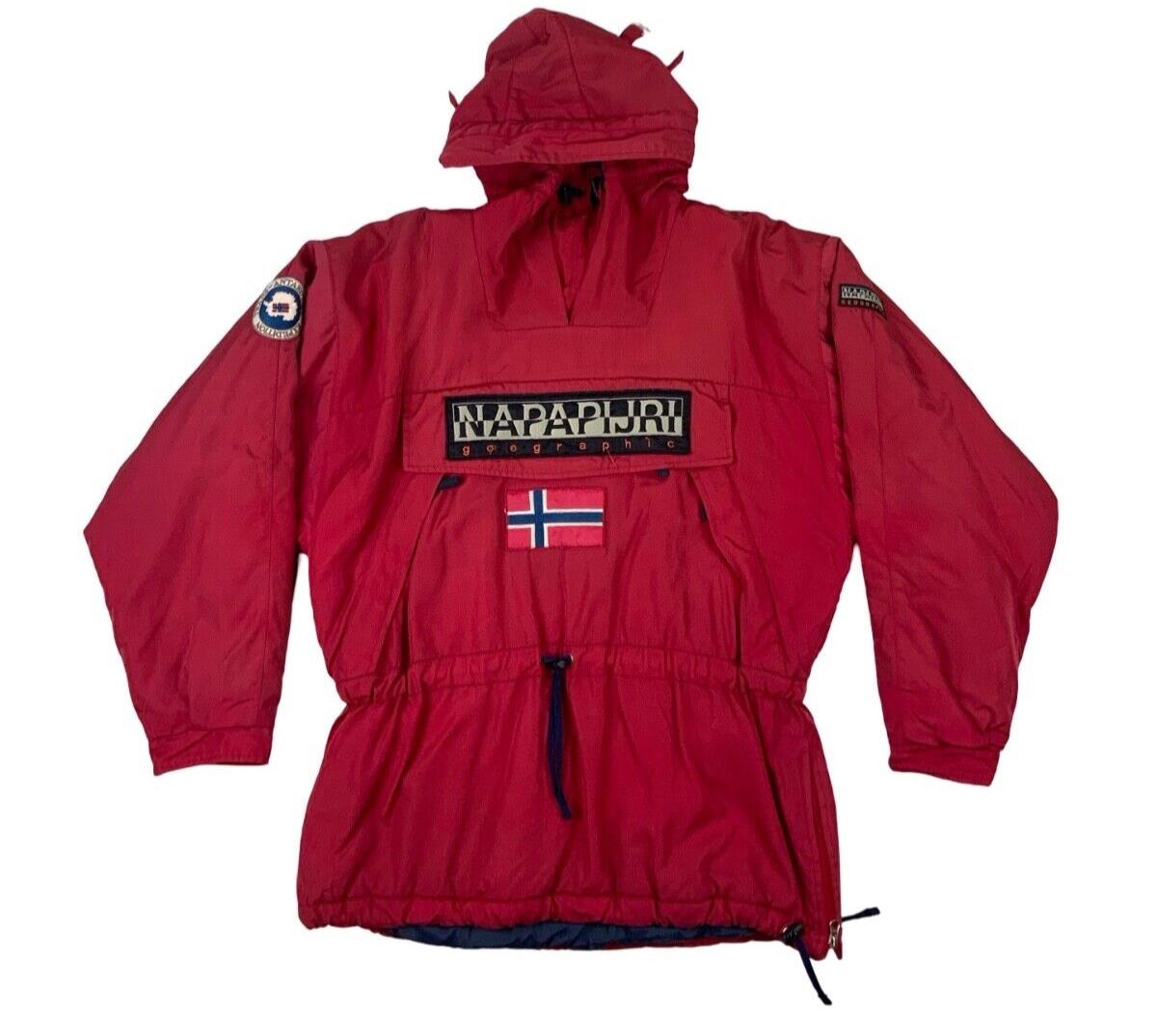 VTG 90s 00s NAPAPIJRI RED SKIDOO ANORAK EXPEDITION JACKET SIZE L