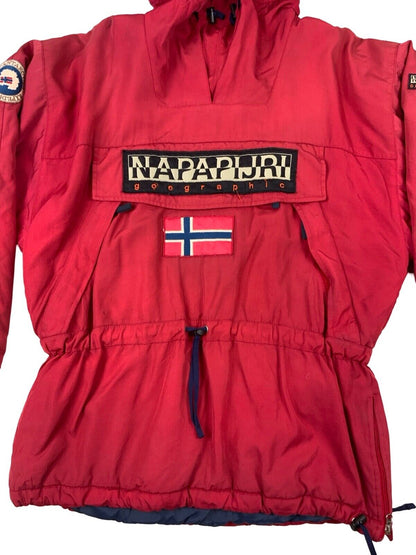VTG 90s 00s NAPAPIJRI RED SKIDOO ANORAK EXPEDITION JACKET SIZE L