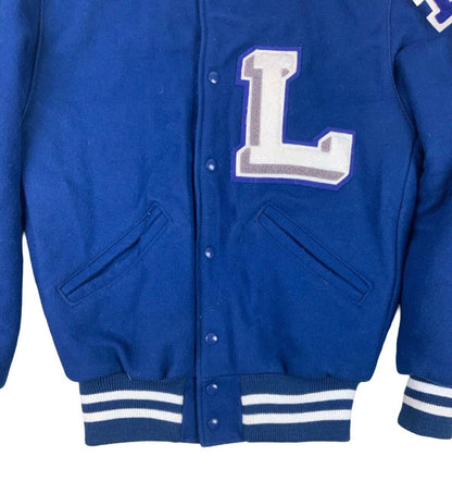 VTG Y2K USA LADIES VARSITY LETTERMAN CHEERLEADER JACKET ALICIA ROCKABILLY S 36”