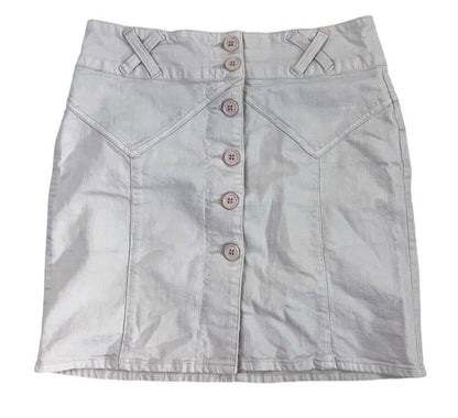 VTG Y2K MORGAN DE TOI CREAM BUTTON UP MINI SKIRT SIZE M