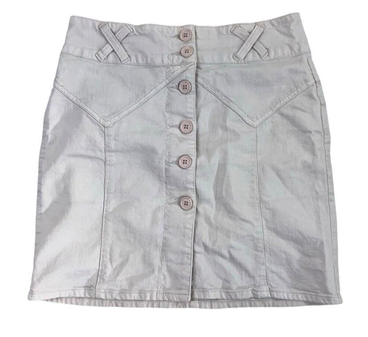 VTG Y2K MORGAN DE TOI CREAM BUTTON UP MINI SKIRT SIZE M