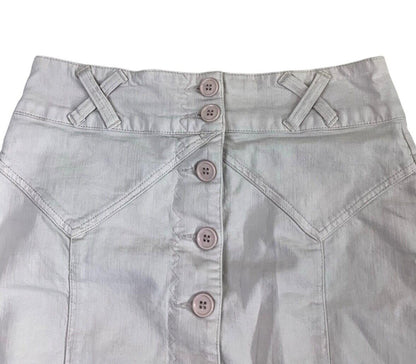 VTG Y2K MORGAN DE TOI CREAM BUTTON UP MINI SKIRT SIZE M