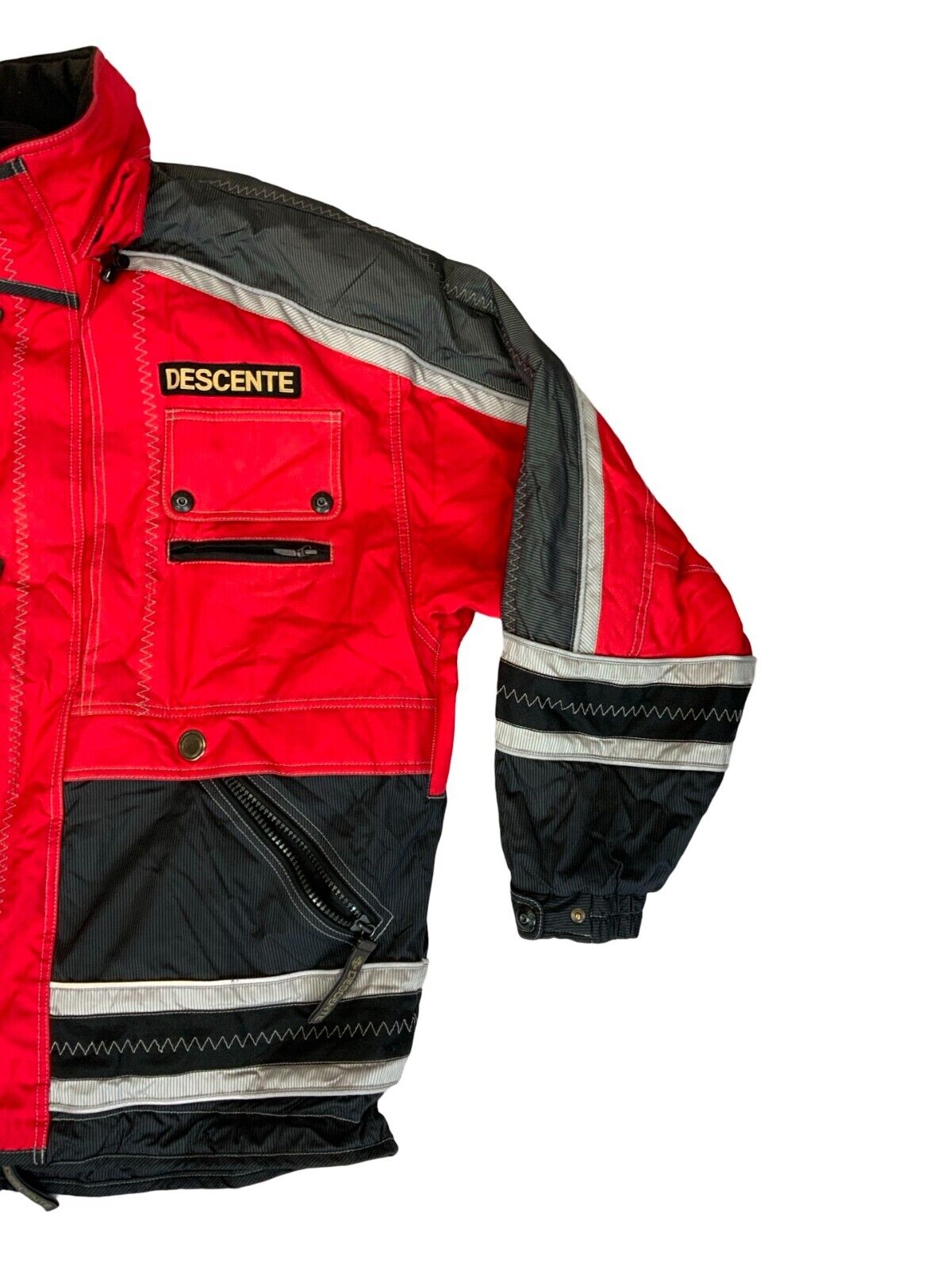 VTG 90s 00s DESCENTE RED BLACK PADDED SKI JACKET SIZE XXL