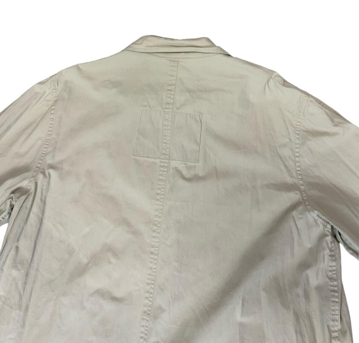 VTG 80s 90s HUGO BOSS BIEGE CREAM BUTTON UP TRENCH COAT MAC SIZE L