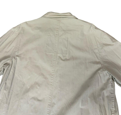 VTG 80s 90s HUGO BOSS BIEGE CREAM BUTTON UP TRENCH COAT MAC SIZE L