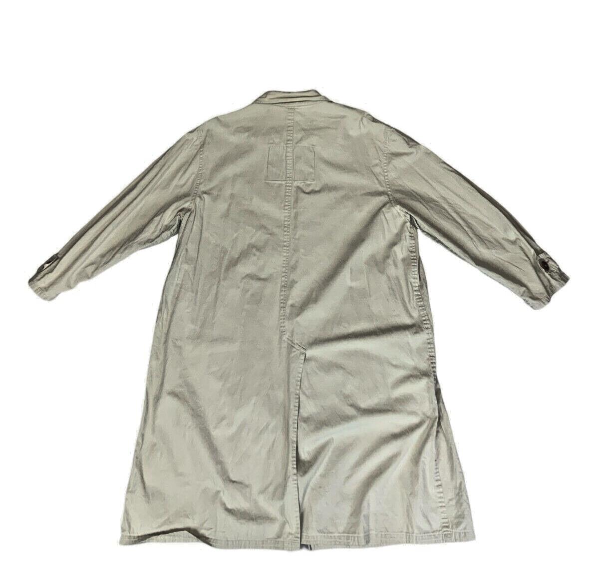 VTG 80s 90s HUGO BOSS BIEGE CREAM BUTTON UP TRENCH COAT MAC SIZE L