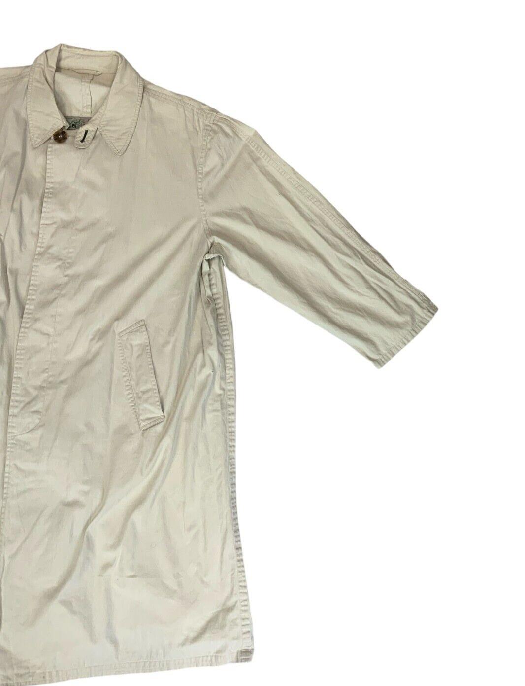 VTG 80s 90s HUGO BOSS BIEGE CREAM BUTTON UP TRENCH COAT MAC SIZE L