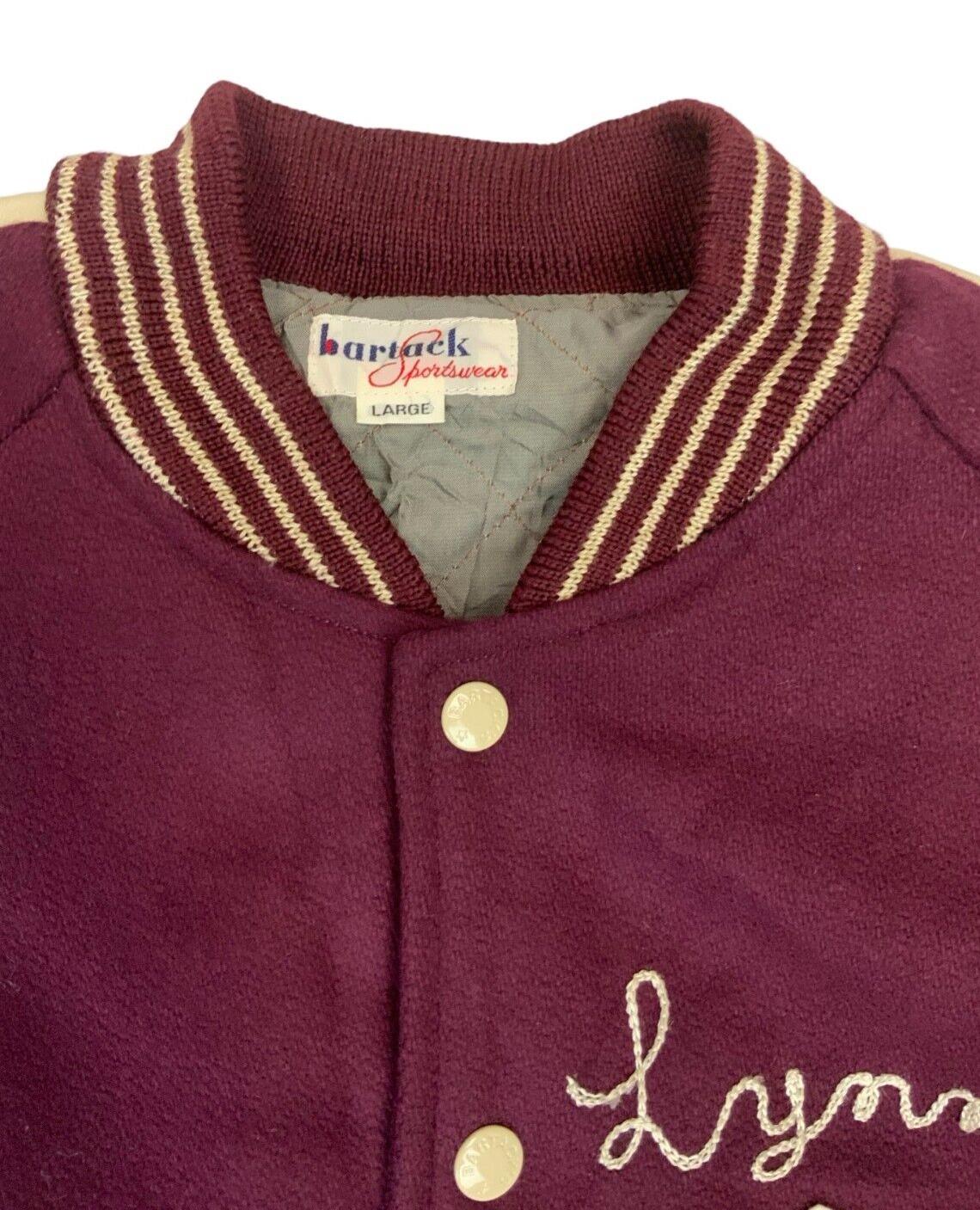 VTG 90s USA BARTACKS NCHS BAND LYNN WOOL VARSITY JACKET CHENILLE PATCH M 40”