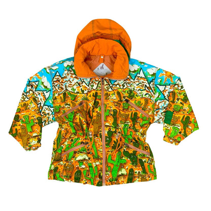 VTG 1995 RARE JAMES RIZZI CRESSON MULTICOLOUR CACTUS PADDED SKI JACKET UK 14 16