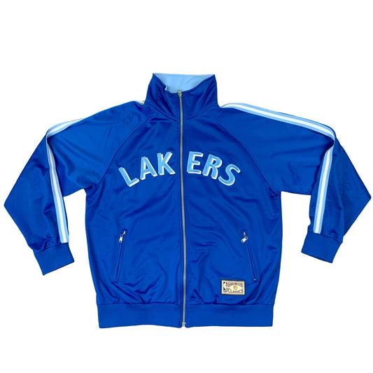 VTG 00s CHAMPION HARDWOOD CLASSICS LA LAKERS BLUE ZIP UP TRACK TOP XL