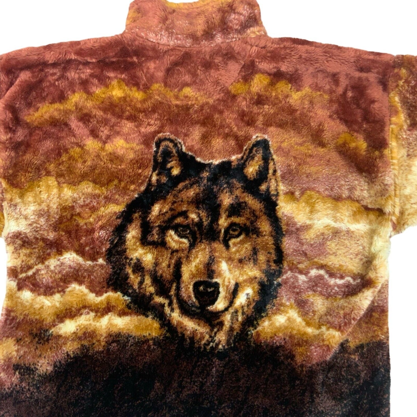 VTG 80s 90s BEAR RIDGE OUTFITTERS  BROWN GRAPHIC BEAR FLEECE JACKET XXL
