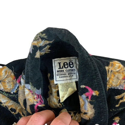 VTG LEE WORK CLOTHING CORDUROY SHIRT COWBOYS HORSES COUNTRY WESTERN M 40”