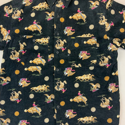 VTG LEE WORK CLOTHING CORDUROY SHIRT COWBOYS HORSES COUNTRY WESTERN M 40”