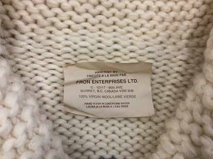 VTG COWICHAN INDIAN HAND KNIT CARDIGAN NATIVE CANADIAN SALISH ROCKABILLY S 36”