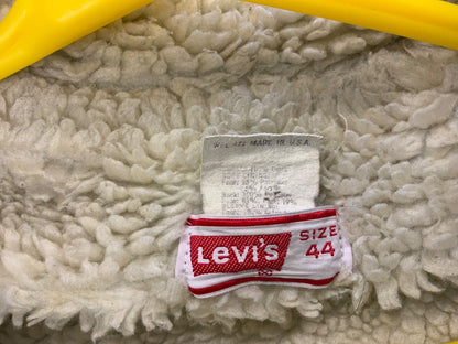 VTG 80s USA LEVIS ORANGE TAB SHERPA LINED DENIM CHORE BARN JACKET WESTERN L 42