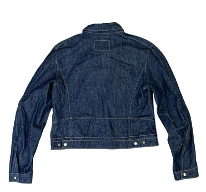 VTG Y2K LEVIS RED TAB ENGINEERED DENIM JACKET DARK INDIGO BLUE S 38”